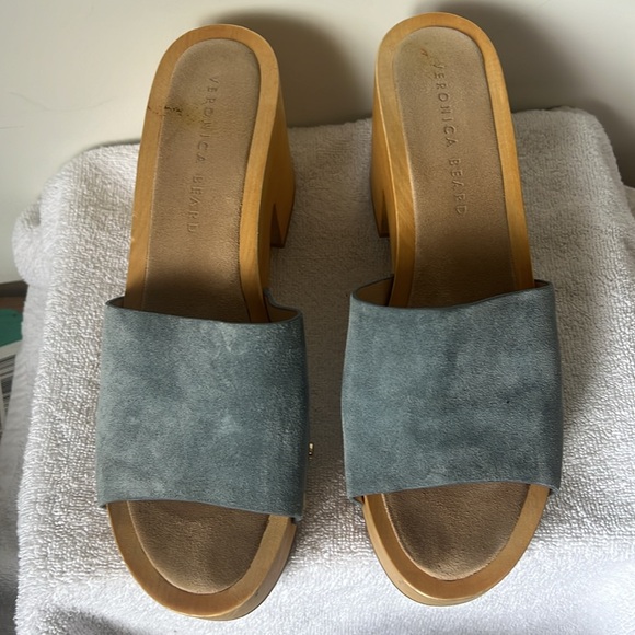 Veronica Beard Blue Suede Clogs size 9 - Picture 3 of 6